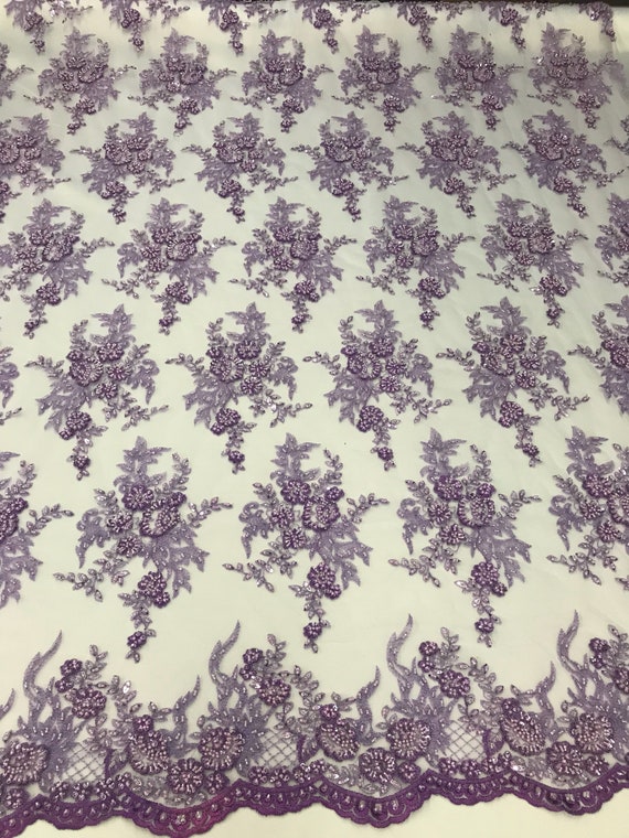 Tissu perlé - brodé de la dentelle brodée à la de main lila avec pierres précieuses paillettes fleur mariée maille robe mariage par la Cour ee7040 Tissu perlé - brodé de la dentelle brodée à la de main lila avec pierres précieuses paillettes fleur mariée maille robe mariage par la Cour ee7040