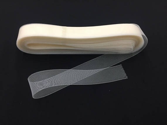 72 Yd White Crinoline,1 In Soft 100/% Polyester Horsehair Mesh Braid Boning