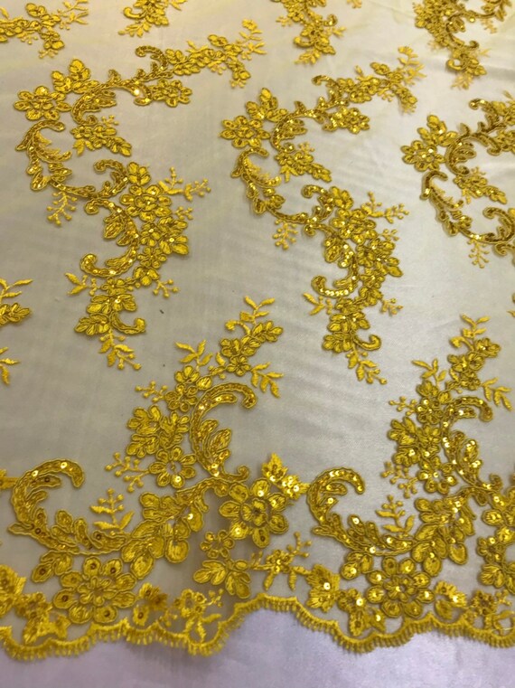 yellow lace fabric