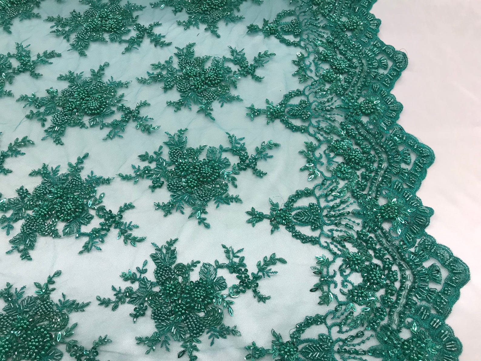 teal green lace