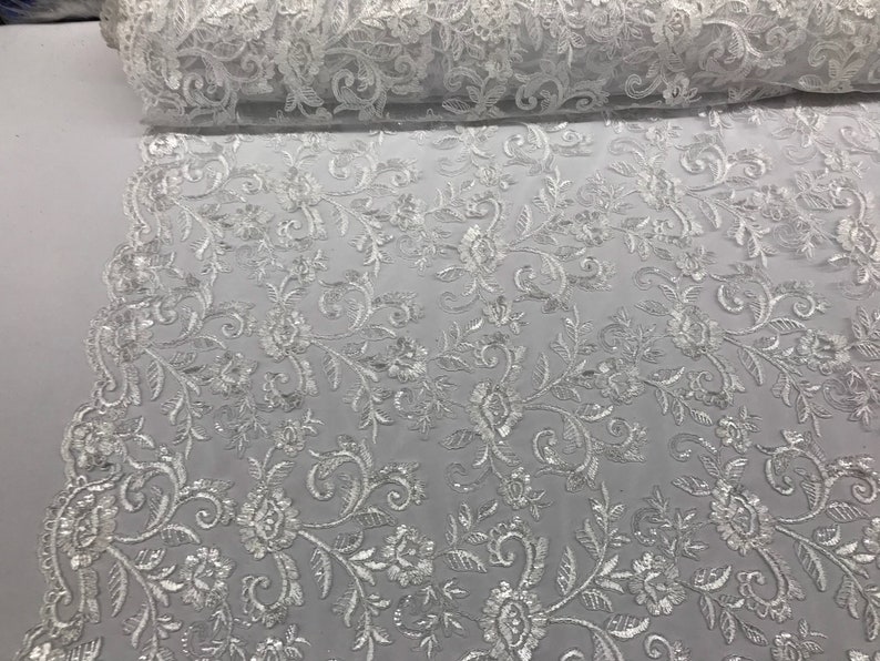 white wedding lace fabric
