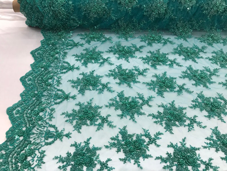 teal green lace