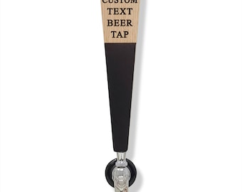 Custom Engraved Oak Beer Tap Handle with Chalkboard