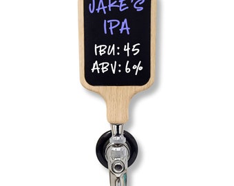 Beer Tap Handle with Premium Surface Chalkboard or White Dry-erase marker board. Works on all beer taps including kegerator. Customizable