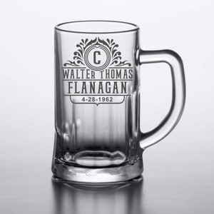 Customized Beer Mug 20oz Vintage logo Personalized with Your Text