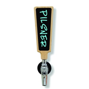 Beer Tap Handle with Chalkboard or White Dry-erase Marker Board. Apply your own label. Great for Beer Wine Coffee home kegerators.