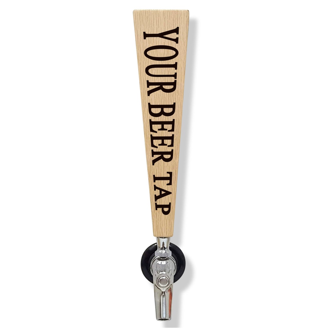 Personalized Beer Tap Handle Solid Oak Wood. Custom Engraved With Your ...