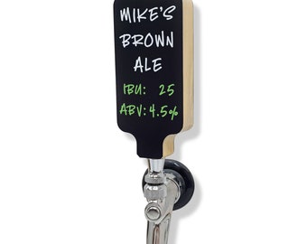 Chalkboard Beer Tap Handle: Pine Wood Kegerator, Bar Decor