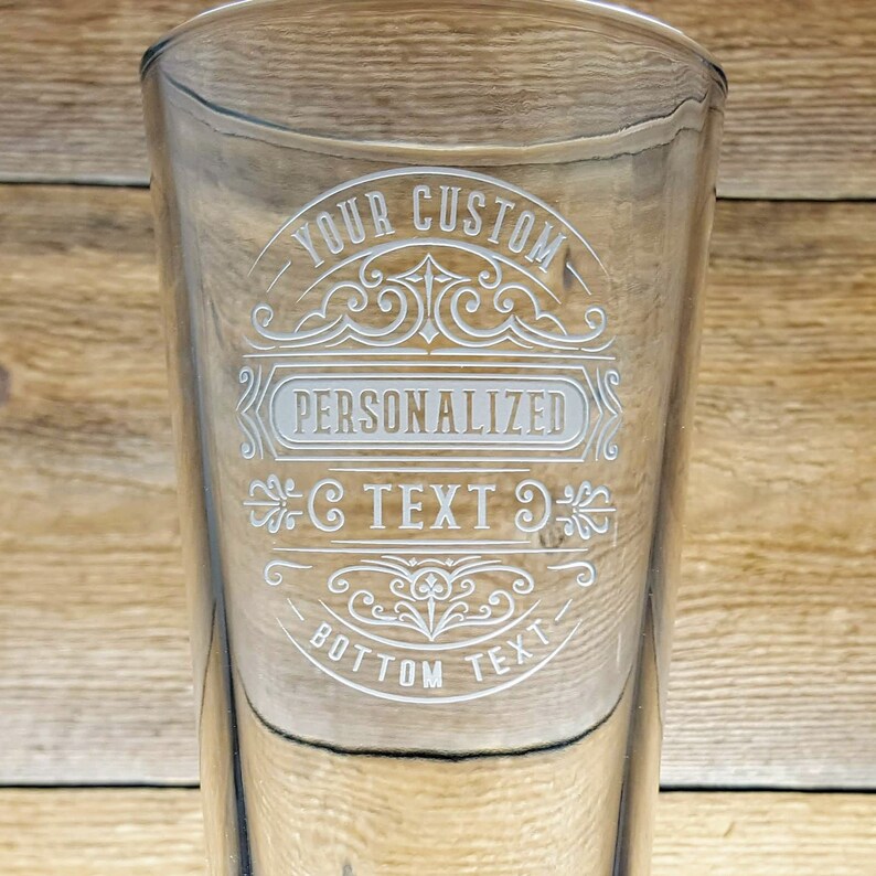 Personalized Pint Beer 2x Glasses Vintage Logo Custom Text Etsy UK