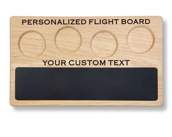 Personalized Oak Beer Flight Board with Chalkboard