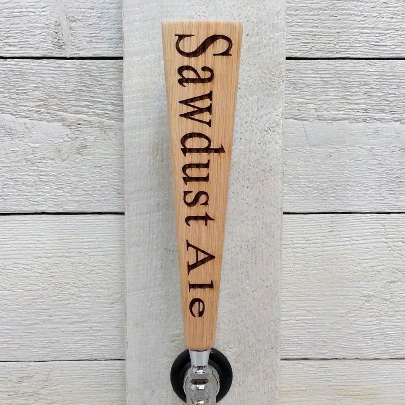 Beer Tap Handle With Numbers. Custom Solid Wood Tapered Beer Tap Handle