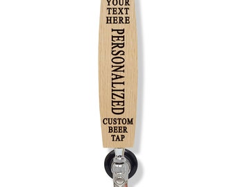 Personalized Oak Beer Tap Handle: Custom Engraved Barrel Stave