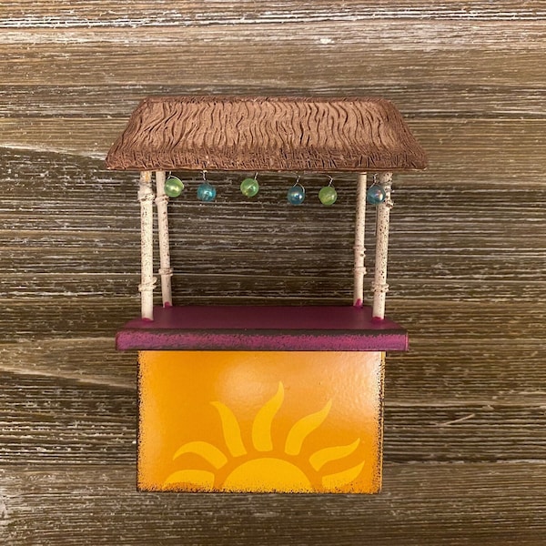 Fairy Garden | Tiki Booth Miniature Hut | Outdoor Patio Beach Lake Thatch Roof Furniture | For your Beach Fairies Fishing Gnomes & Mermaids