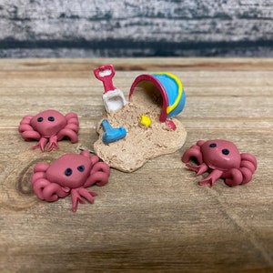 Fairy Garden | Miniature Crab Ocean Beach Friend | Handmade Clay Coastal Sea Indoor Fairies Garden Decor | Cute Little Crustacean Critters!