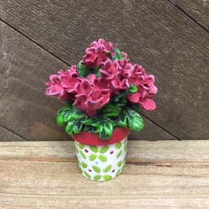 Miniature Geranium Resin Potted Plant | Merriment Fairy Garden by Mary Engelbreit