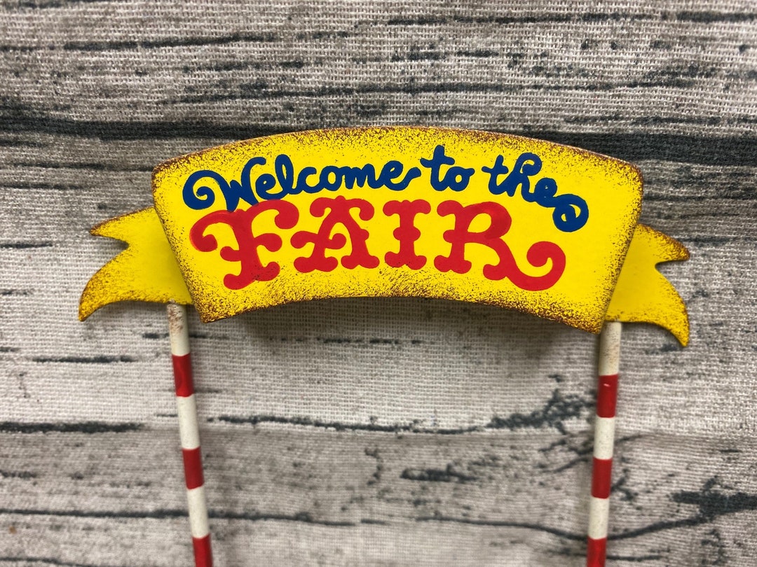 Fairy Garden | Miniature Metal Welcome to the Fair Entrance Sign Banner ...