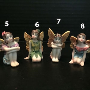 Fairy Garden Small Sitting Flower Fairies 1.5 Tall Pretty Resin Miniature Figurine Outdoor Statues Choose 1 from 8 Styles Gift Idea image 3