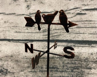 Miniature Rustic Weathervane | Fairy Garden Barn Ranch Decor, 9"