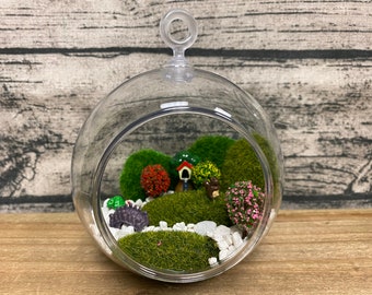 Fairy Garden | Micro Globe Treehouse Creative Kit | Tiny Starter Set Turtle Squirrel Bridge | Cute Mini Teacup Fairies Decor | Perfect Gift!