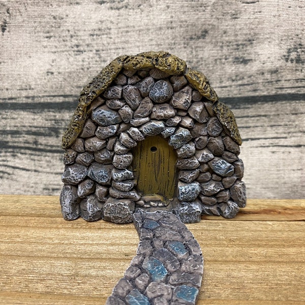 Fairy Garden | Medium Stone Fairy Door w Rock Path | Choose Set or Individual | Rock-Look Doorway Pathway Gardening Outdoor Decor