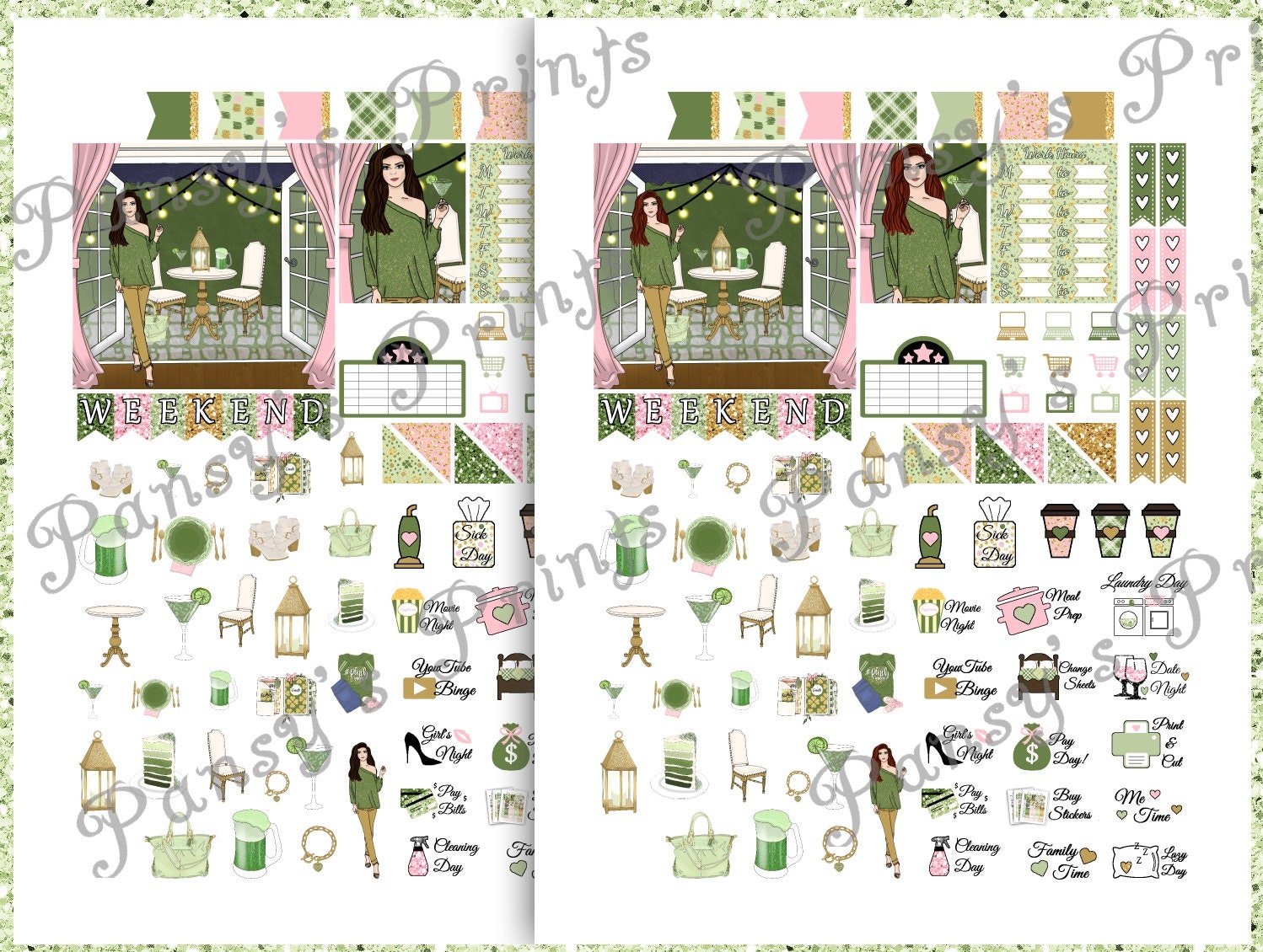Printable Planner Stickers Erin Condren Vertical Weekly - Etsy