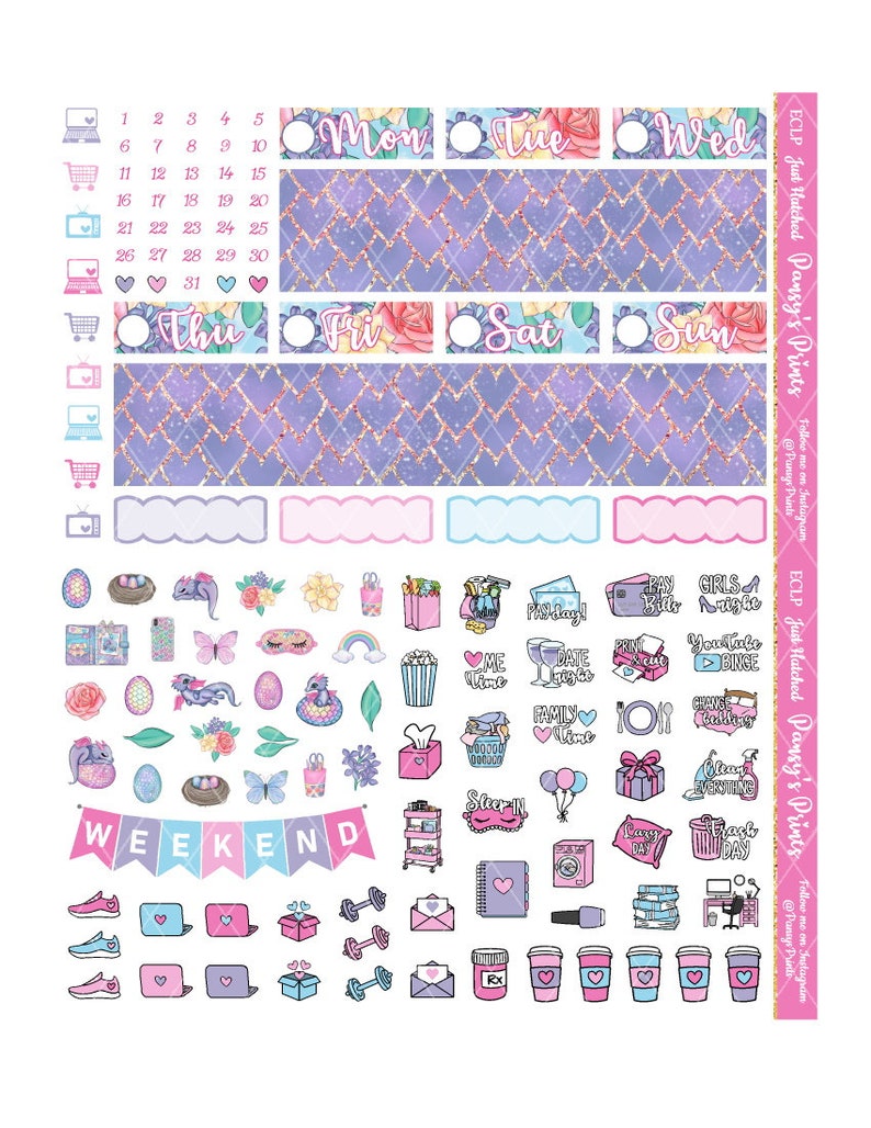 Printable Planner Stickers Erin Condren Just Hatched - Etsy