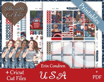 Printable Planner Stickers, Erin Condren, Vertical, Weekly Kit, Sweet ...