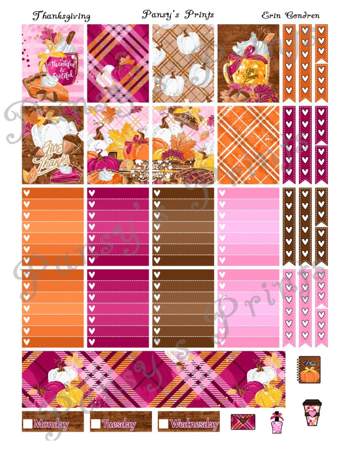 Printable Planner Stickers Erin Condren Vertical Weekly | Etsy