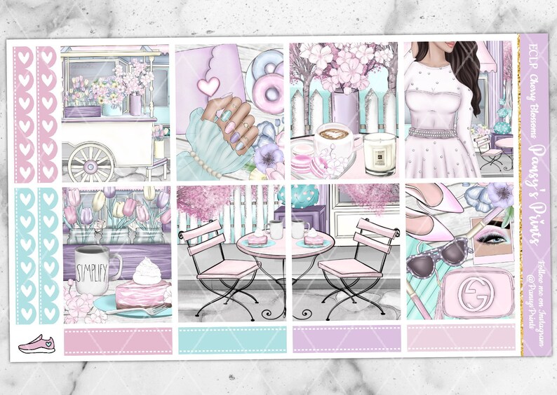 Printable Planner Stickers Erin Condren Cherry Blossoms - Etsy