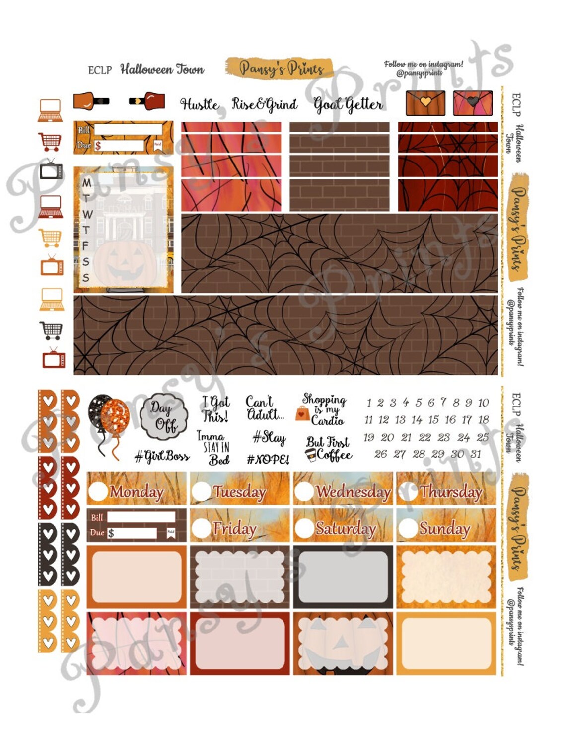 Printable Planner Stickers Erin Condren Vertical Weekly - Etsy