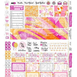 Printable Planner Stickers, Erin Condren, Vertical, Weekly Kit, Goal ...