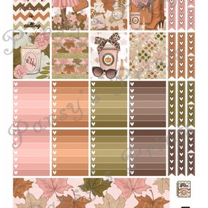 Printable Planner Stickers, Erin Condren, Vertical, Weekly Kit, Fall ...