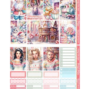 Printable Planner Stickers, Happy Planner, Candy Cane Lane, Classic ...