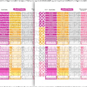 Printable Planner Stickers, Erin Condren, Vertical, Weekly Kit, Goal ...