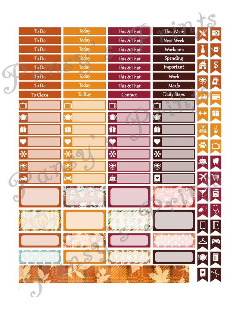 Printable Planner Stickers Erin Condren Vertical Weekly | Etsy