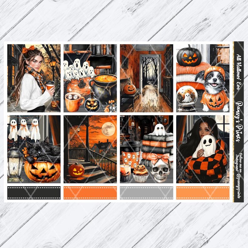 Printable Planner Stickers, Erin Condren, All Hallows' Eve, Vertical ...