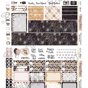 Printable Planner Stickers, Erin Condren, Vertical, Weekly Kit, Cheers ...