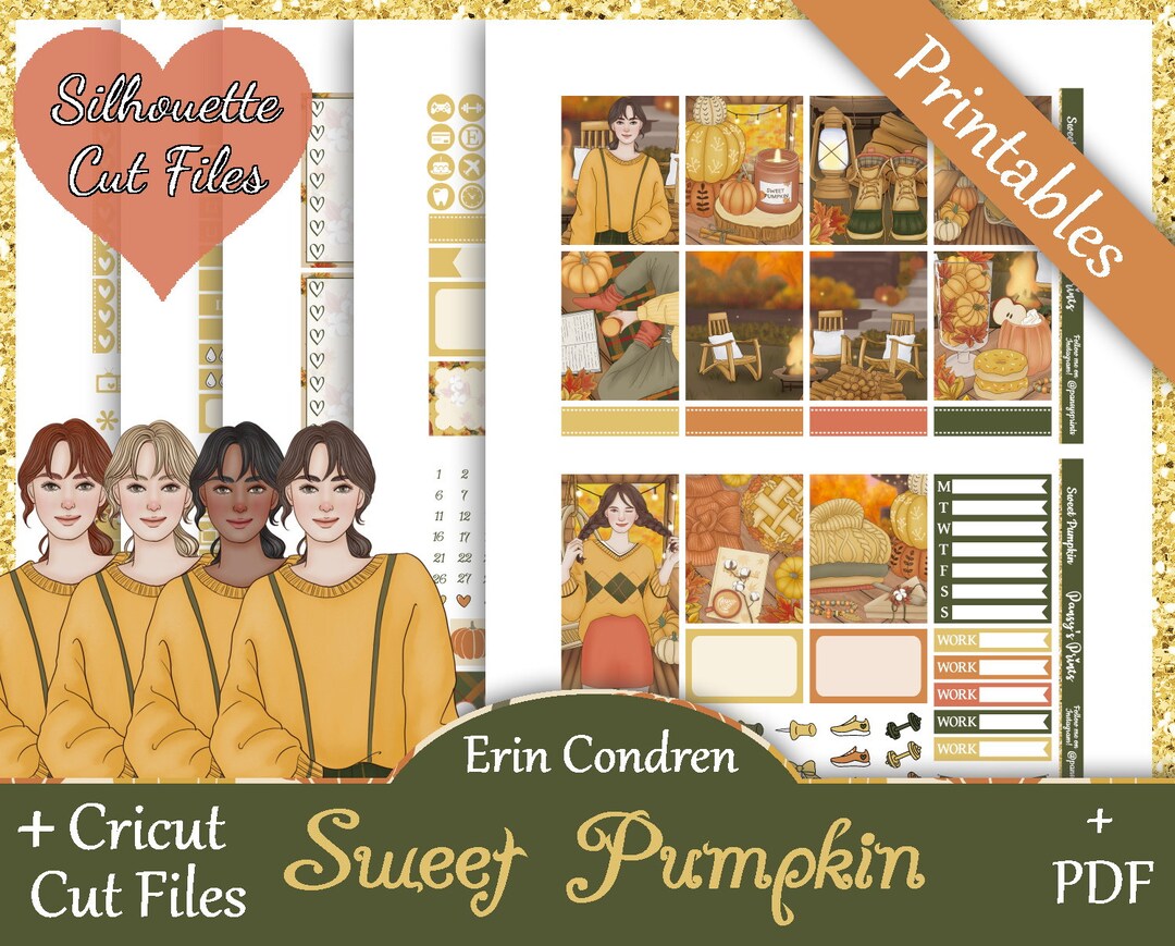 Printable Planner Stickers Erin Condren Sweet Pumpkin - Etsy