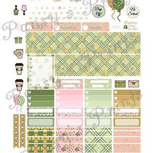 Printable Planner Stickers, Erin Condren, Vertical, Weekly Kit, Lucky ...