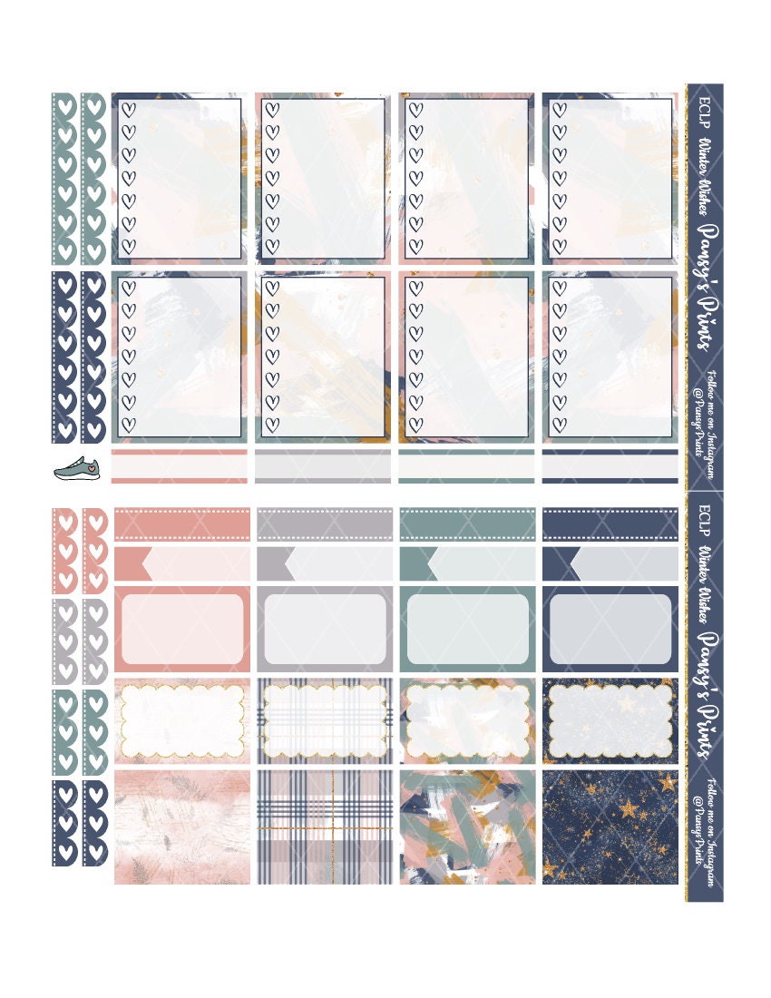 Printable Planner Stickers Erin Condren Winter Wishes - Etsy
