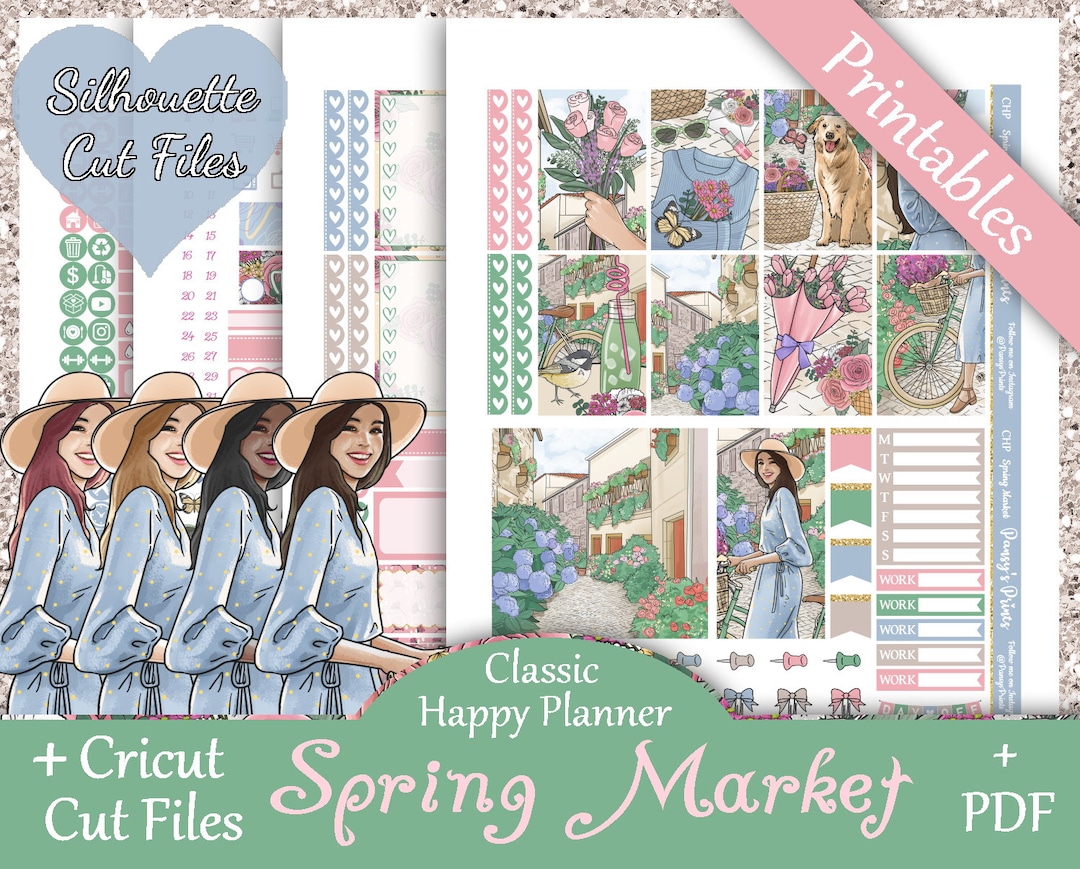 Printable Planner Stickers, Happy Planner, Spring Market, Classic ...