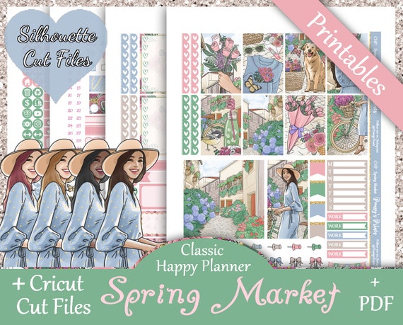 Printable Planner Stickers Happy Planner Spring Market - Etsy