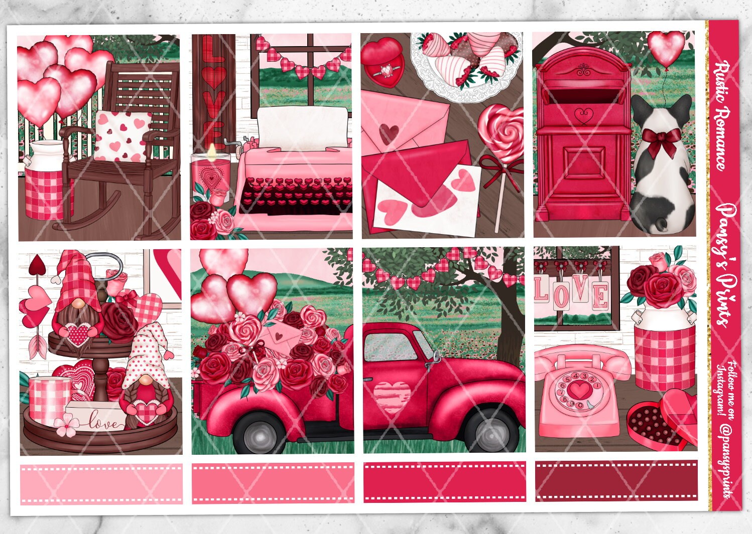 Printable Planner Stickers Erin Condren Rustic Romance Etsy