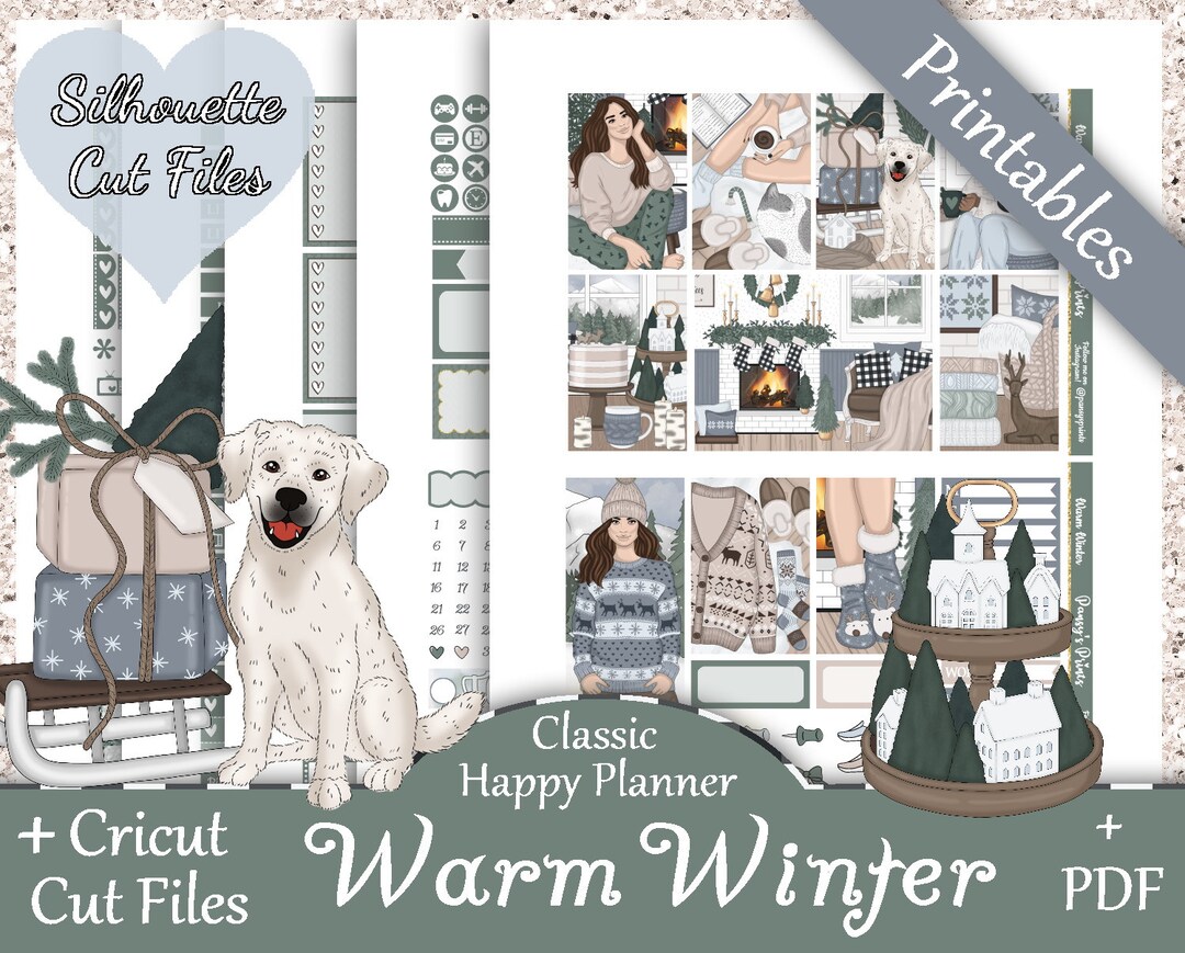 Printable Planner Stickers, Happy Planner, Warm Winter, Classic, MAMBI ...