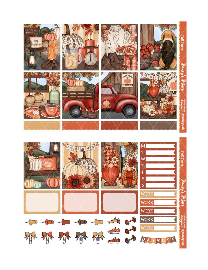 Printable Planner Stickers Erin Condren Fall Faves - Etsy