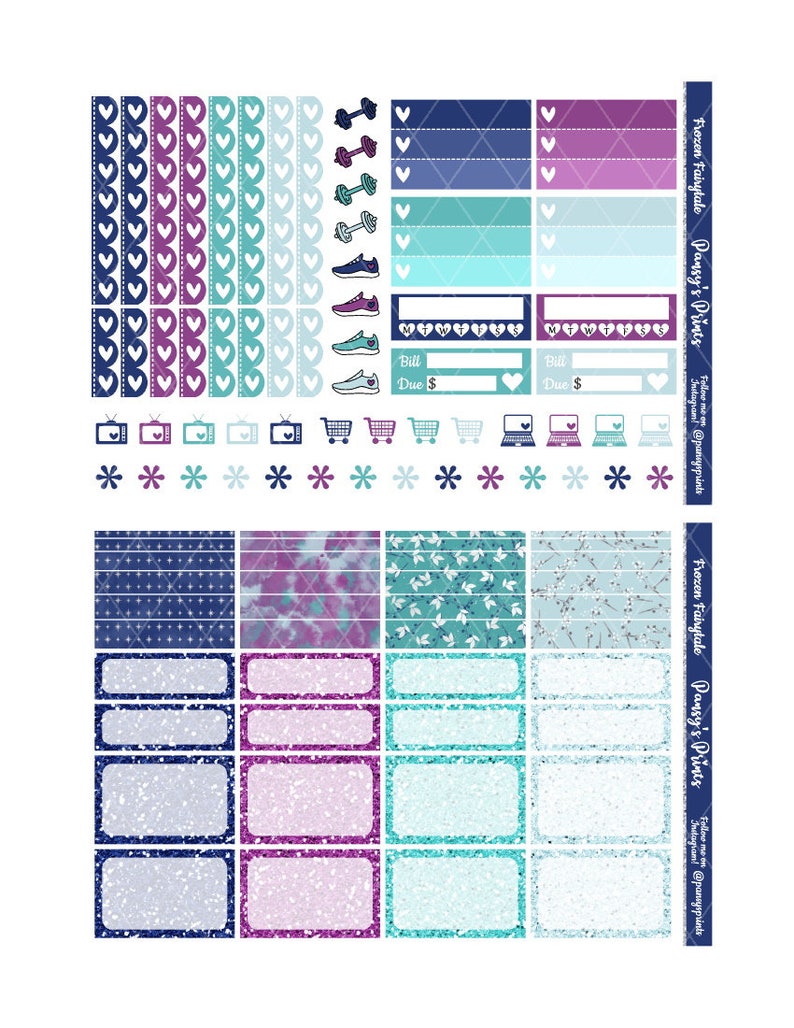 Printable Planner Stickers Happy Planner Frozen Fairytale Etsy