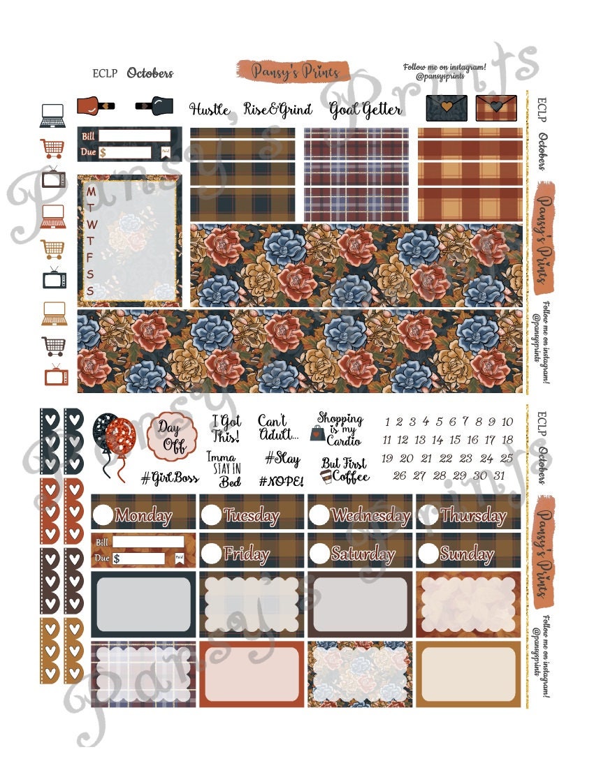 Printable Planner Stickers Erin Condren Vertical Weekly | Etsy