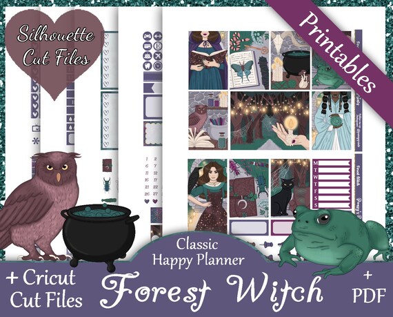 Printable Planner Stickers Happy Planner Forest Witch | Etsy