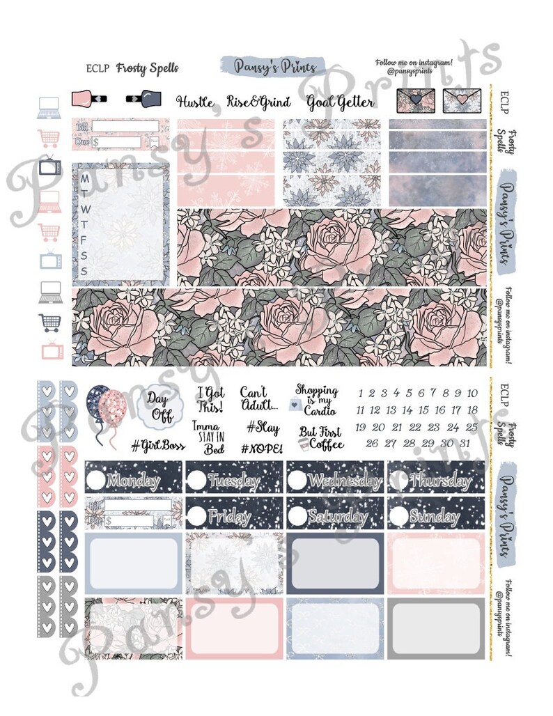 Printable Planner Stickers Erin Condren Vertical Weekly | Etsy