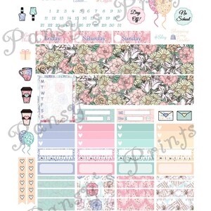 Printable Planner Stickers, Erin Condren, Vertical, Weekly Kit, April ...